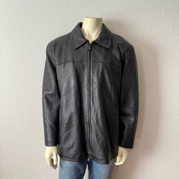 M Julian Wilson Leather XXL Black Leather Jacket With Zipper